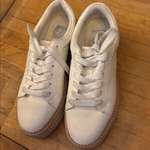 Dolce Vita White Leather Platform Sneakers
